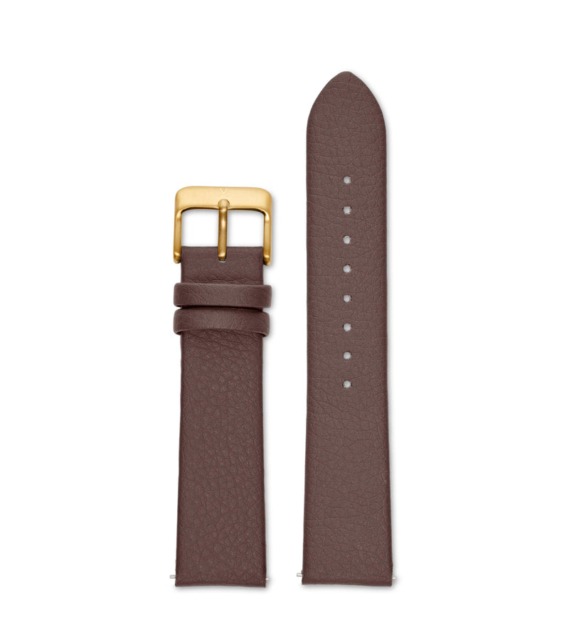 BROWN WITH BRUSHED GOLD BUCKLE | 20MM