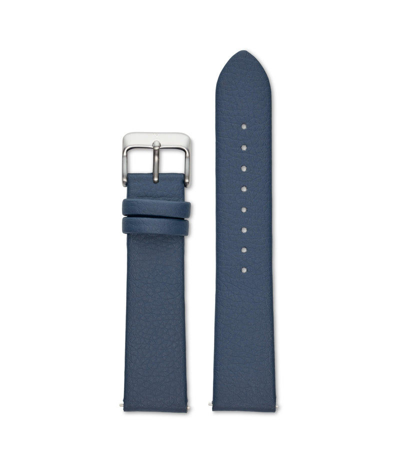 NAVY WITH BRUSHED SILVER BUCKLE | 20MM