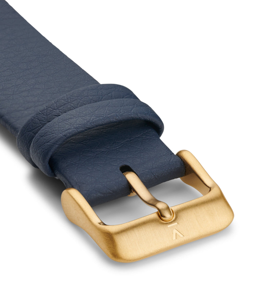 NAVY WITH BRUSHED GOLD BUCKLE | 20MM