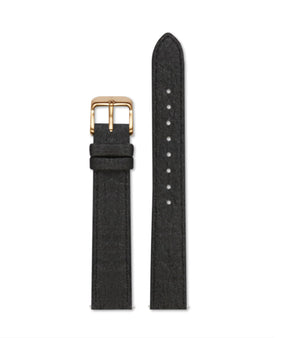 Piñatex Black with brushed gold buckle | 16mm