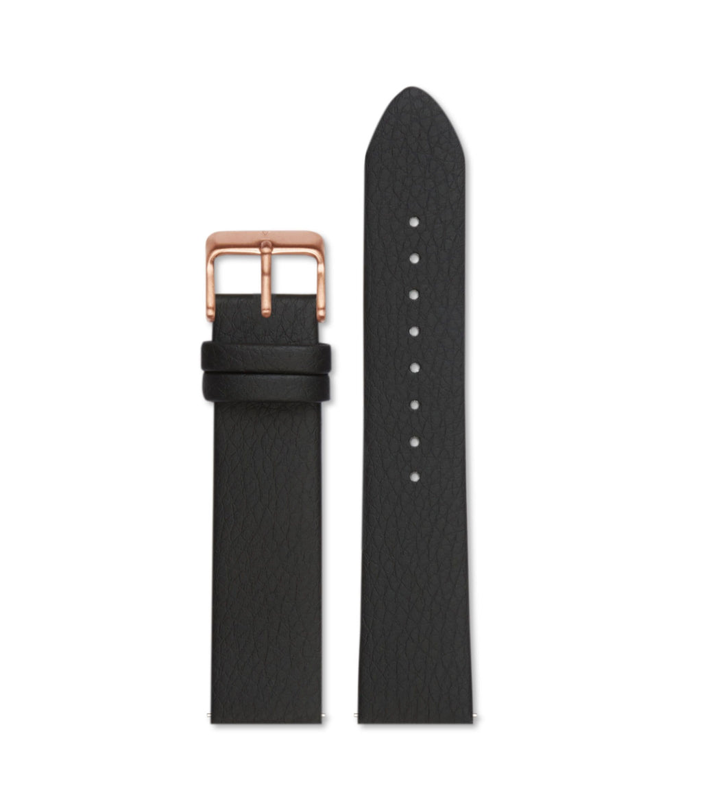 Black with brushed rose gold buckle | 20mm