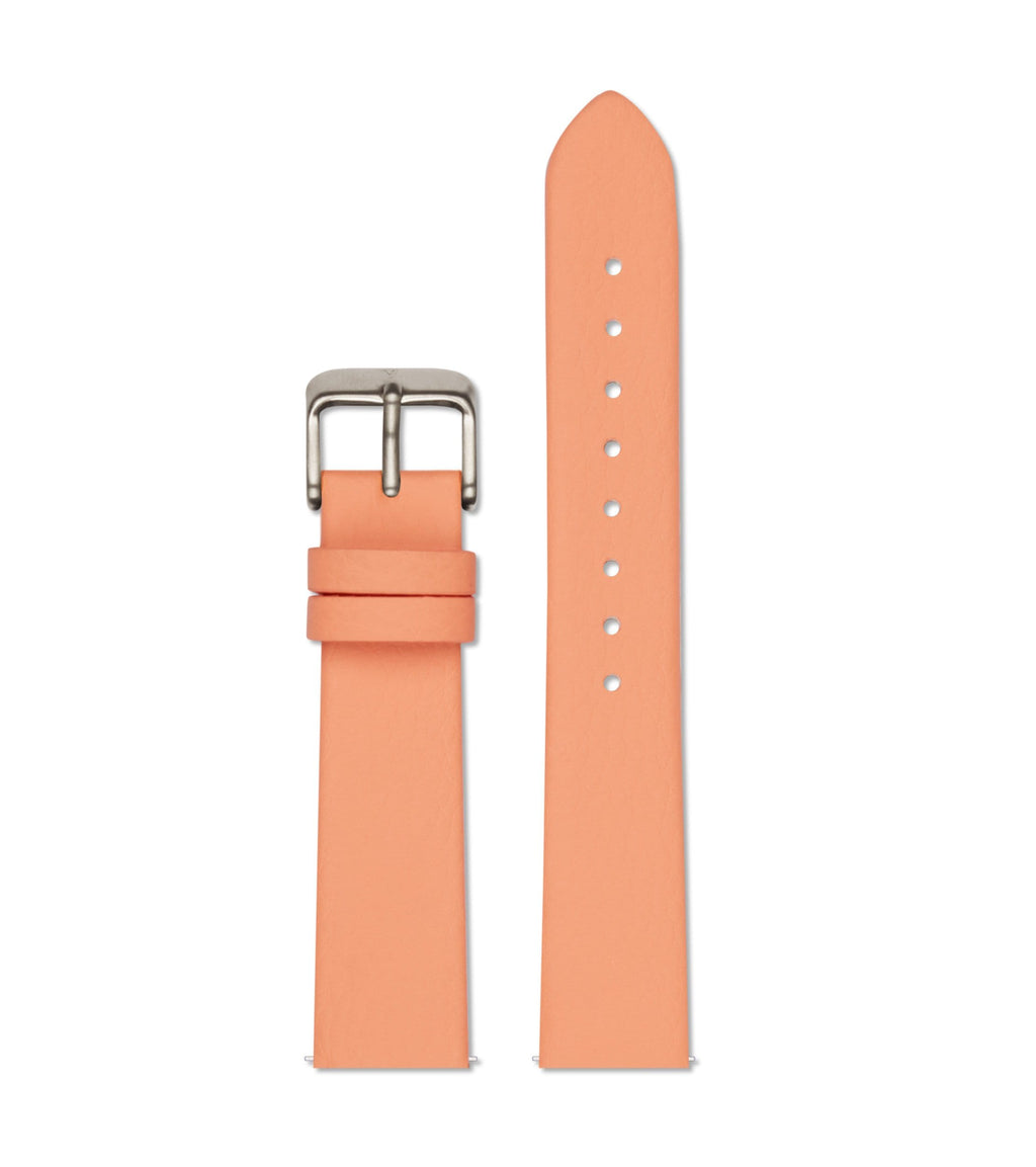 Coral with brushed silver buckle | 18mm