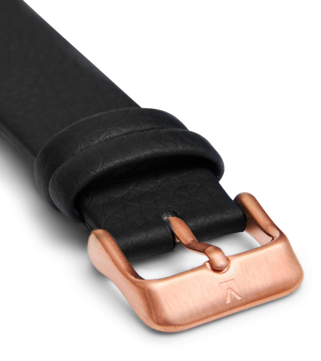 Black with brushed rose gold buckle | 20mm