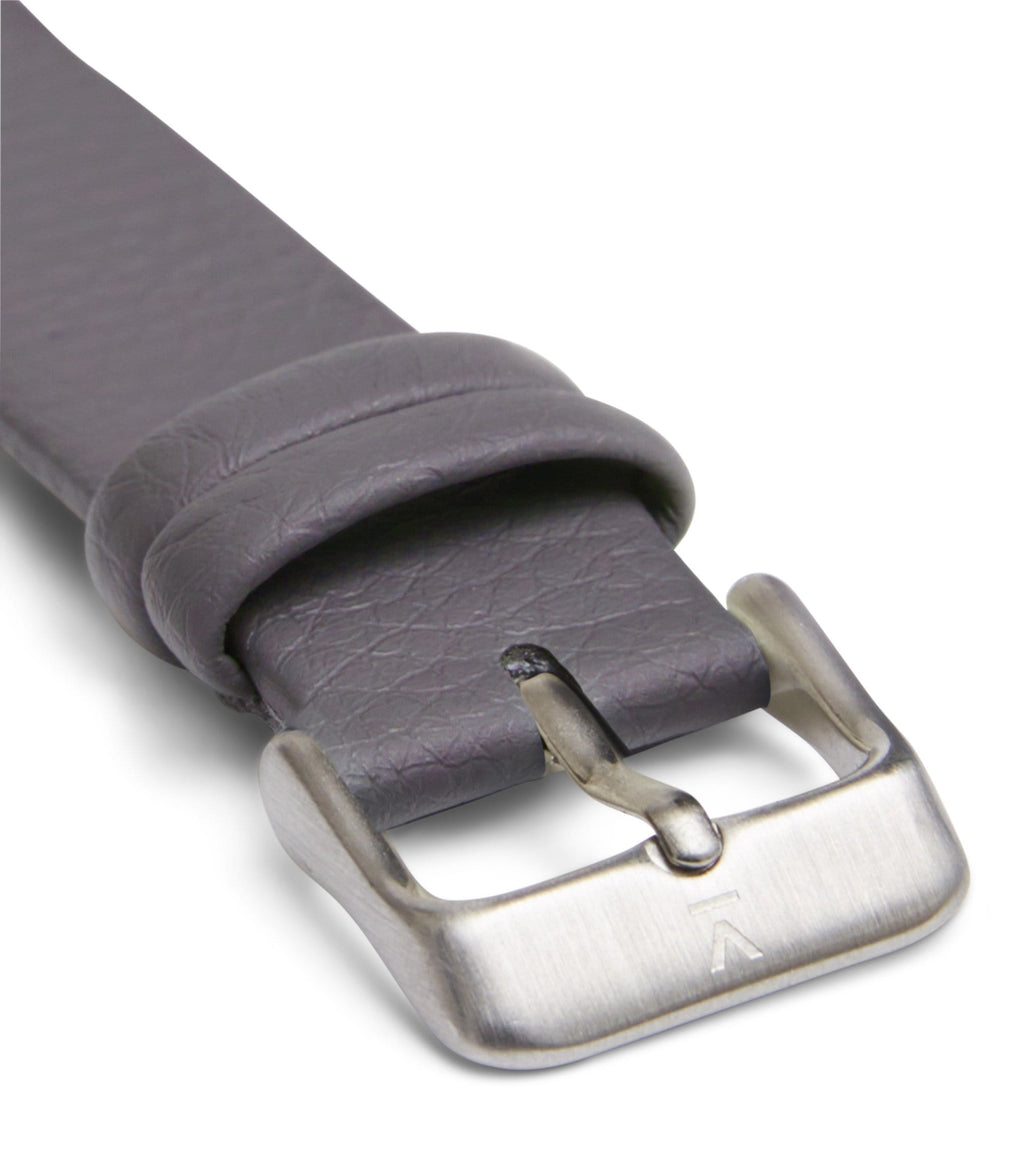Slate grey with brushed silver buckle | 18mm